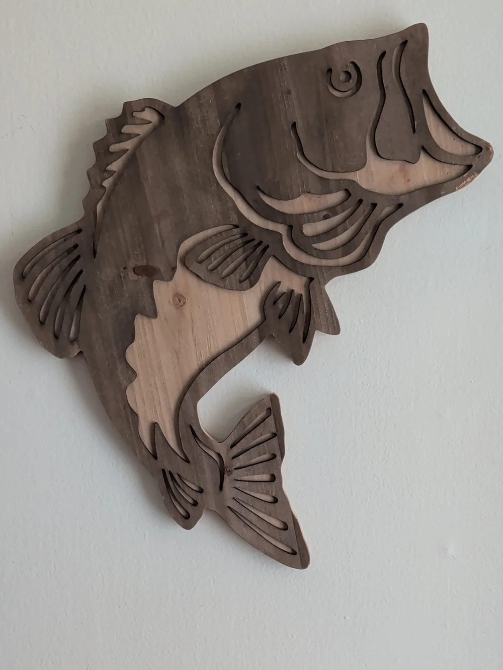 Hobby Lobby Wooden Bass Fish Wall Art Man Cave Wall Decor